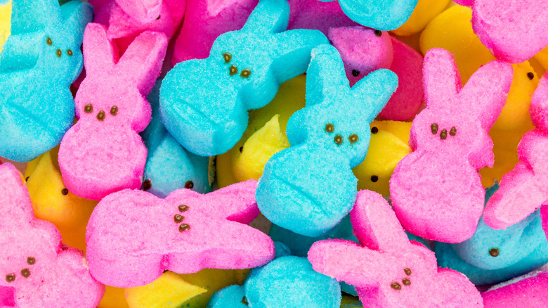 colorful array of marshmallow peeps