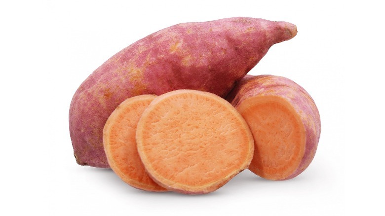 Sliced sweet potatoes