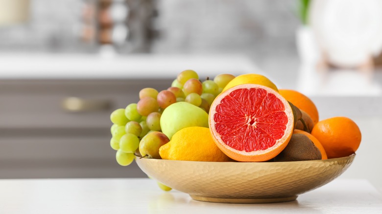 Bowl of fruit on counter