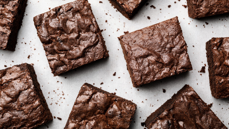 brownies on a white background