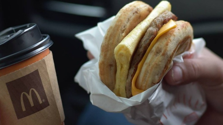 McDonald's McGriddle and coffee
