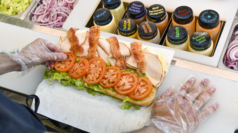 Tomatoes on a Subway sandwich