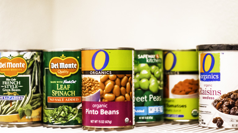 canned beans and other cans