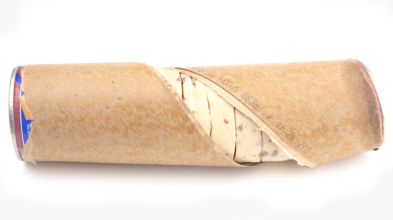 canned dough in cardboard tube package