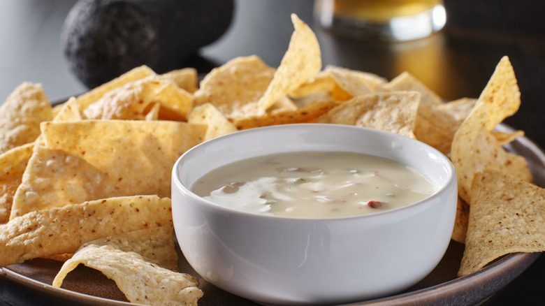 Queso and tortilla chips