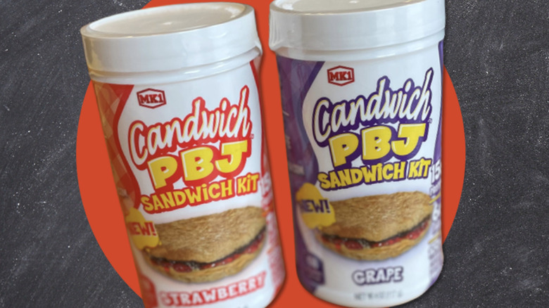 Canned peanut butter and jelly sandwiches.