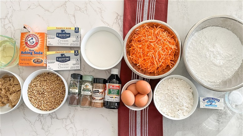 ingredients for cake and frosting