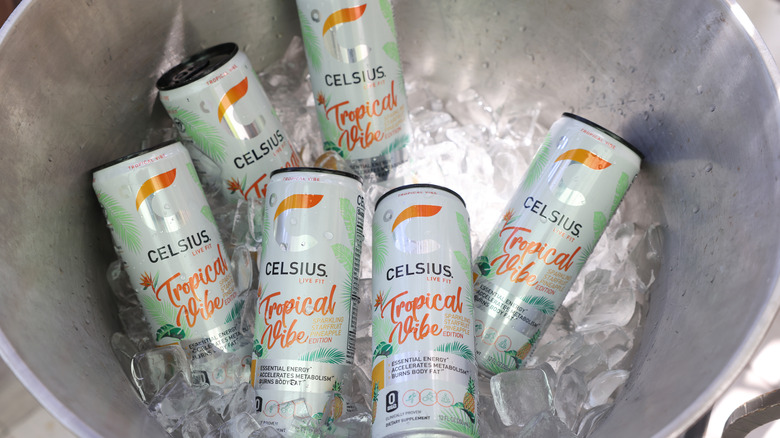 Celsius drinks on ice