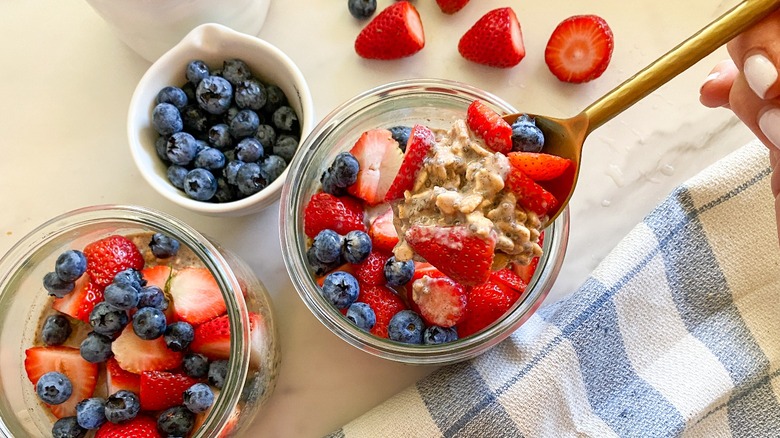 overnight oats and fruit