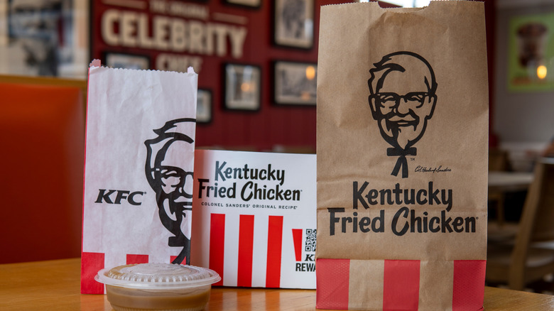 KFC packaging on table