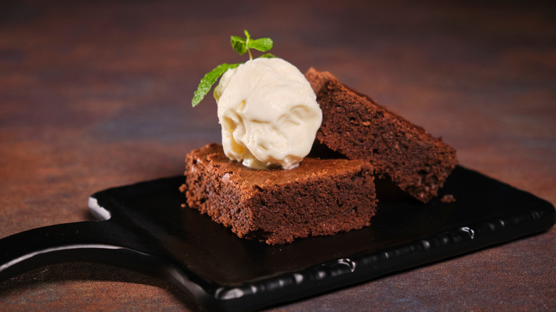 Brownies and ice cream