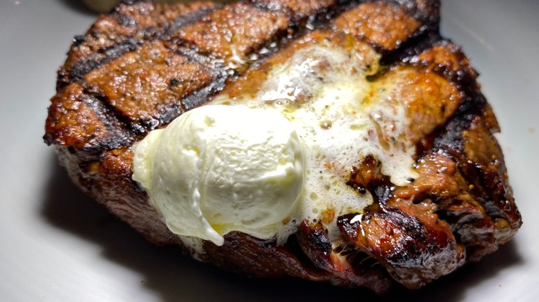 Saltgrass Steak House filet mignon, topped with butter