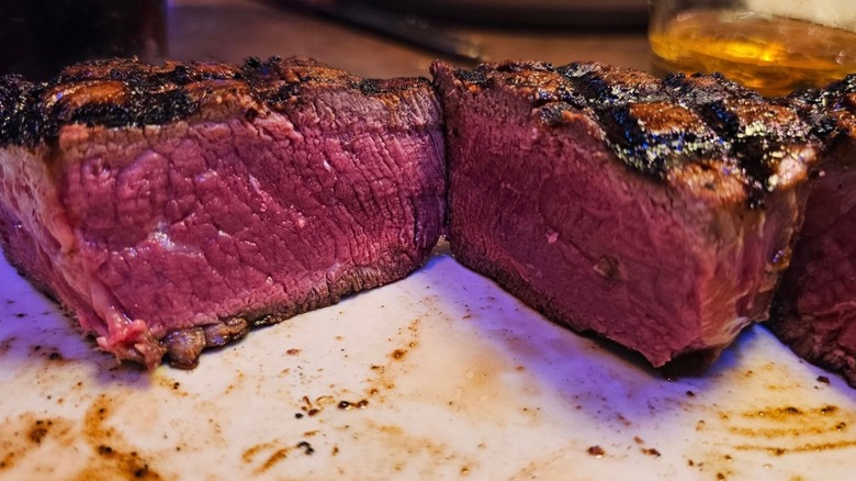 A rare Texas Roadhouse filet steak