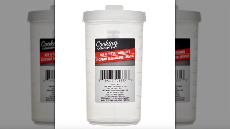 A Cooking Concepts Plastic Mix and Serve Container