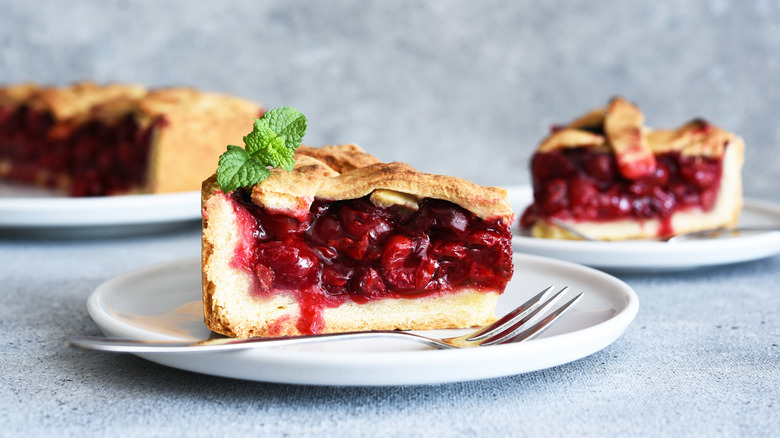 Slices of cherry pie