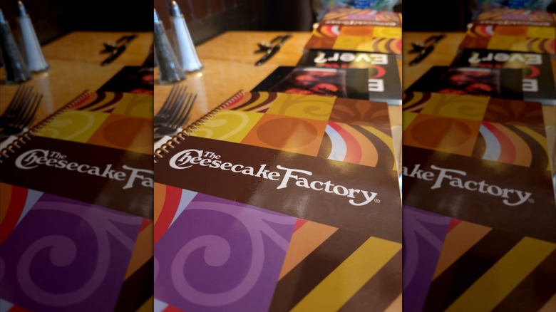 A Cheesecake Factory menu
