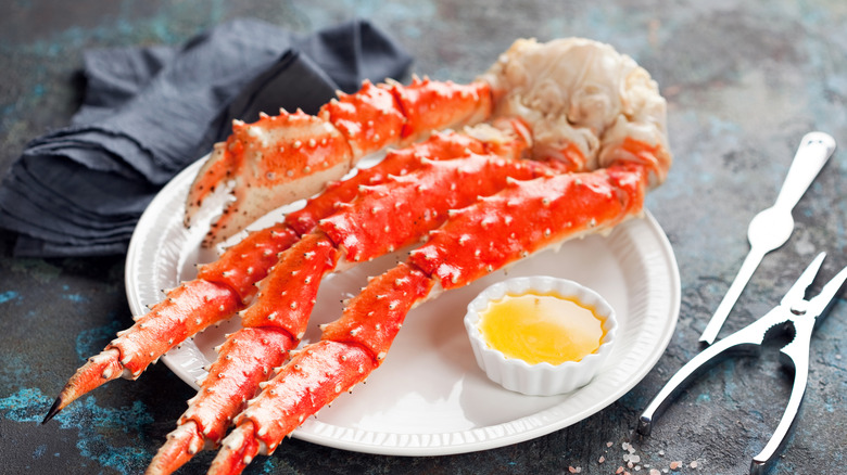 Crab legs on a plate