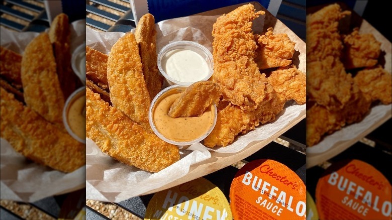Chester's potato wedges and chicken