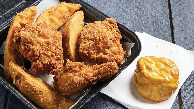 Chester's potato wedges and chicken