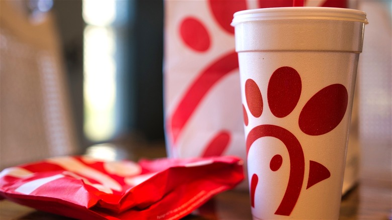 Chick-fil-A cup and sandwich bag