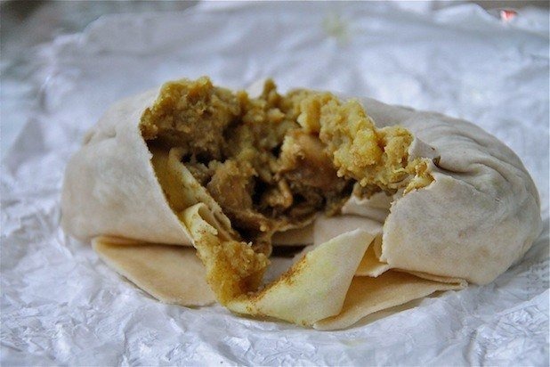 Chicken and beef roti at Chefette.