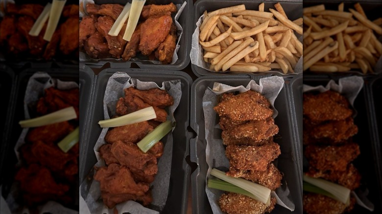 A selection of wings and fries from A1 Wings & Seafood