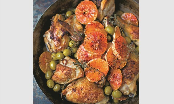 Chicken with Marsala, Olives, and Blood Oranges