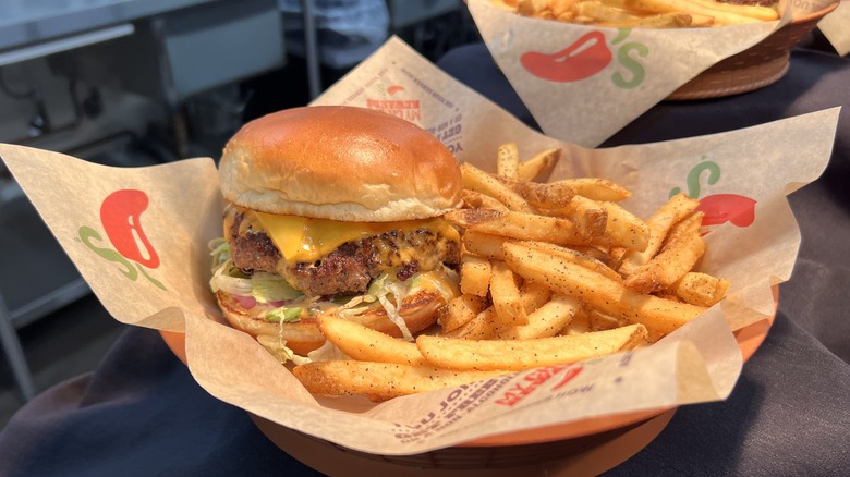 Big Smasher burger with seasoned fries