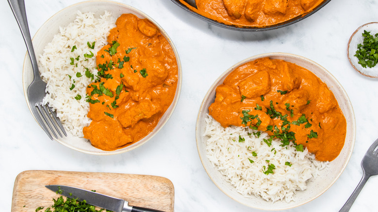 classic chicken tikka masala in dishes 