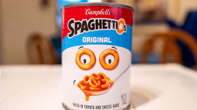 Can of Campbell's SpaghettiOs soup