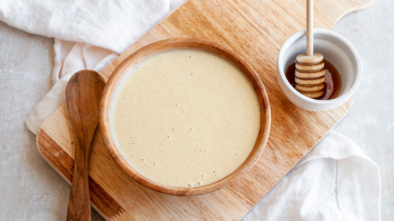 Honey mustard with spoon 