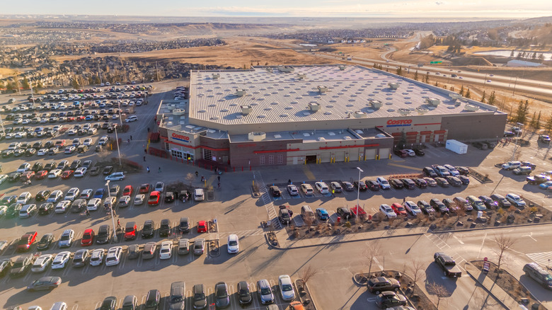 Aerial view of Costco parking lot