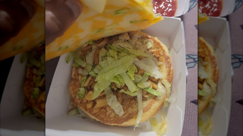 A Culver's burger with no patty inside