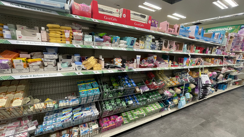 Products on Dollar Tree shelves