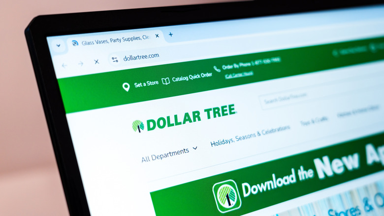 Dollar Tree website on laptop browser