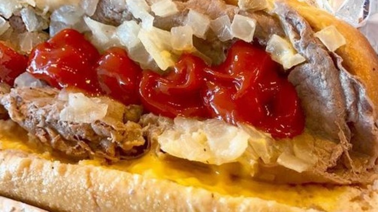 Cheesesteak with ketchup