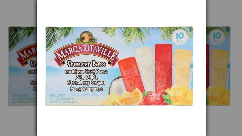 Margaritaville freezer bars in a blue box on white background