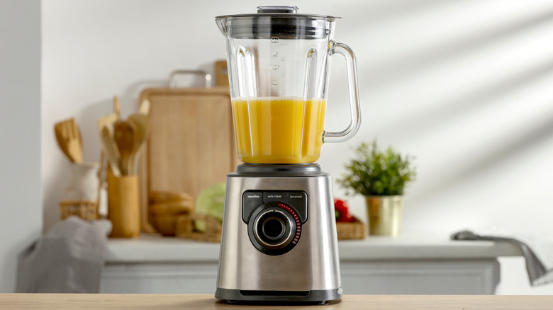 Yellow juice in blender