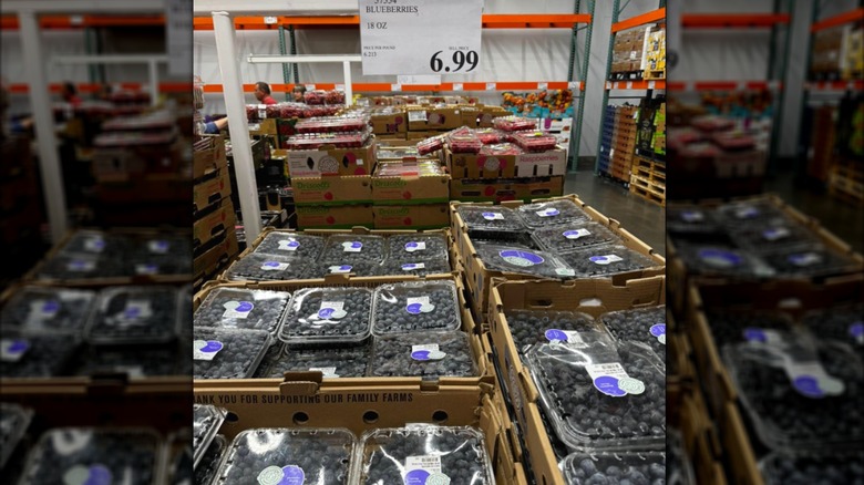 Packages of fresh berries for sale at Costco