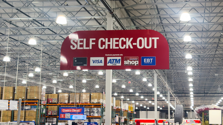Costco self-checkout section