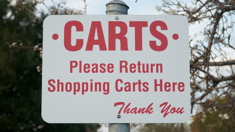 Shopping cart sign