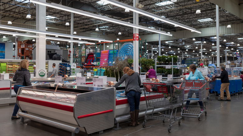 Costco shoppers in perishable section