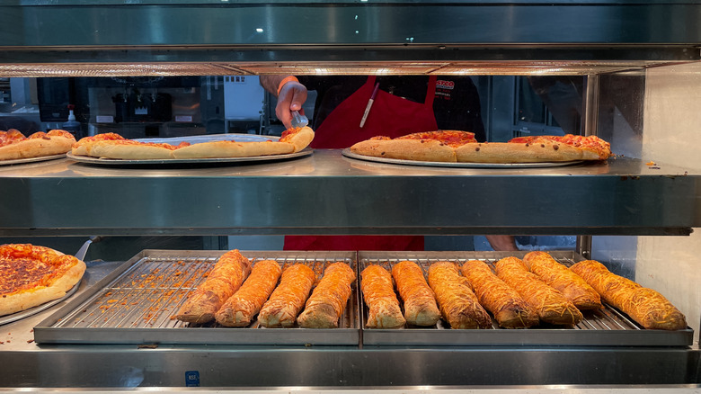 A selection of food items at a Costco food court
