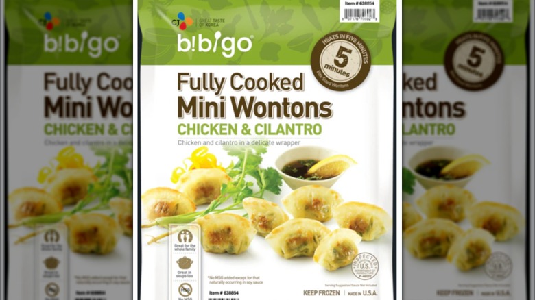 Bag of Bibigo fully cooked mini wontons