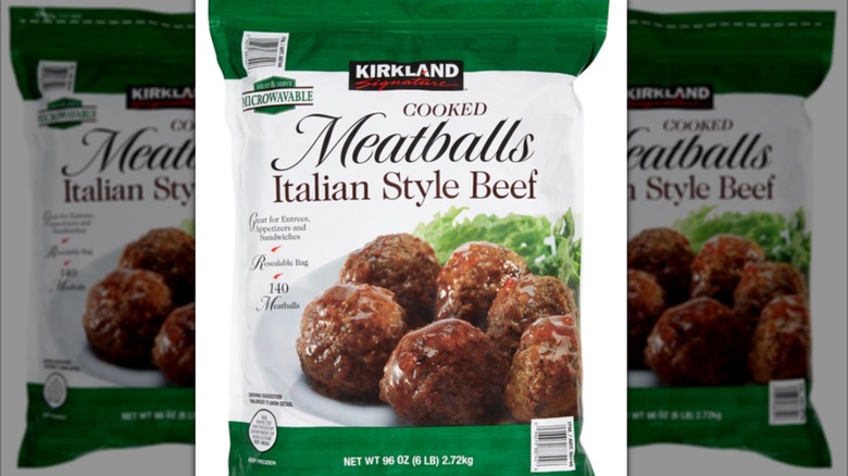 Bag of Kirkland cooked italian style beef meatballs