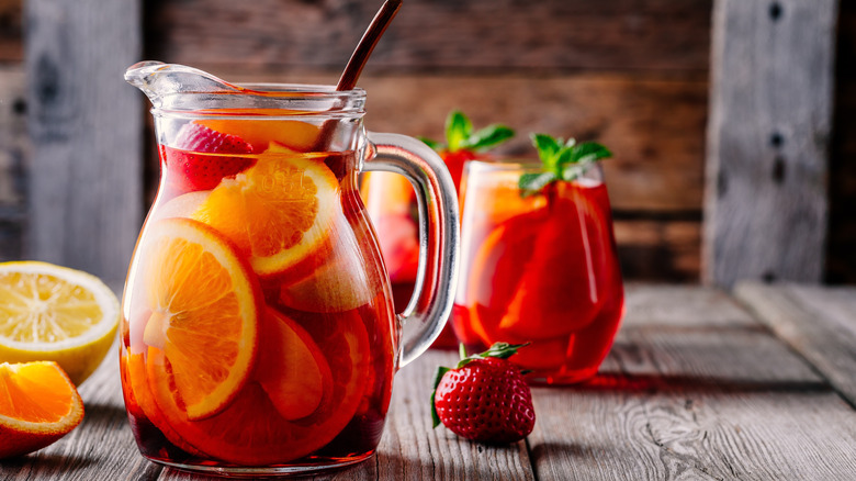 Pitcher of red sangria 