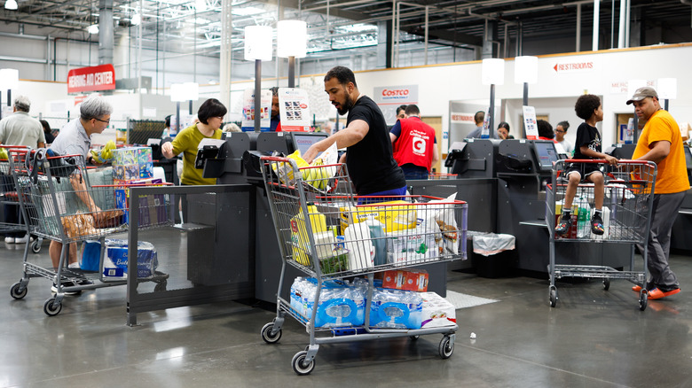 Shoppers at Costco