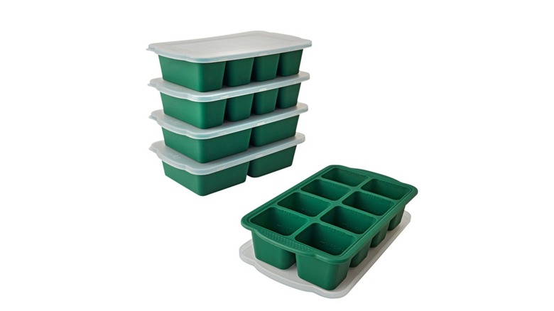 stack of MIU Silicone Freezer Trays with Lids