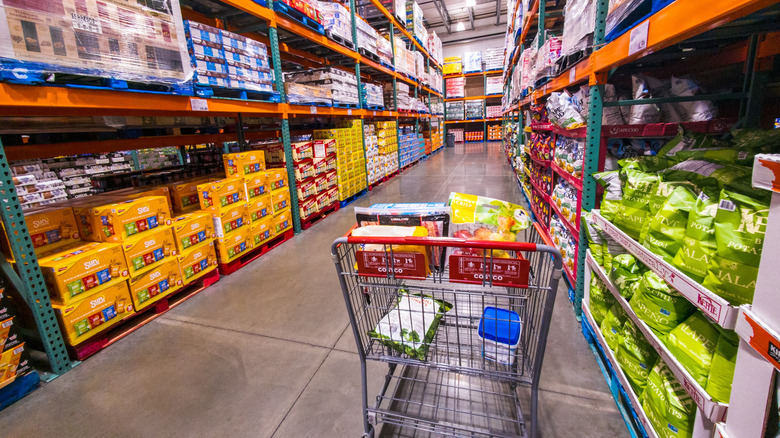 Costco cart in snack aisle