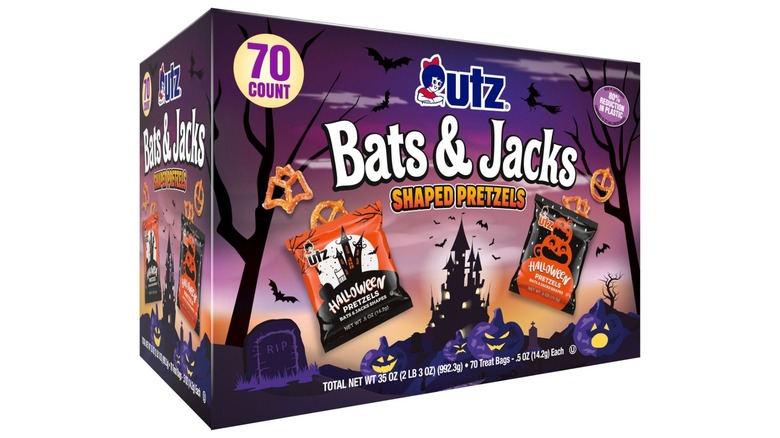 A box of Utz Bats & Jack Shaped Halloween Pretzels